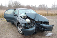 Crashed car. Amager